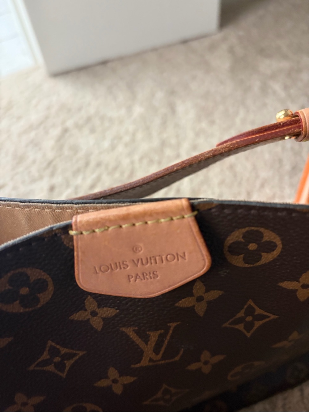Louis Vuitton Graceful PM Monogram Canvas Shoulder Bag with Tan Handle - Picture 5 of 14